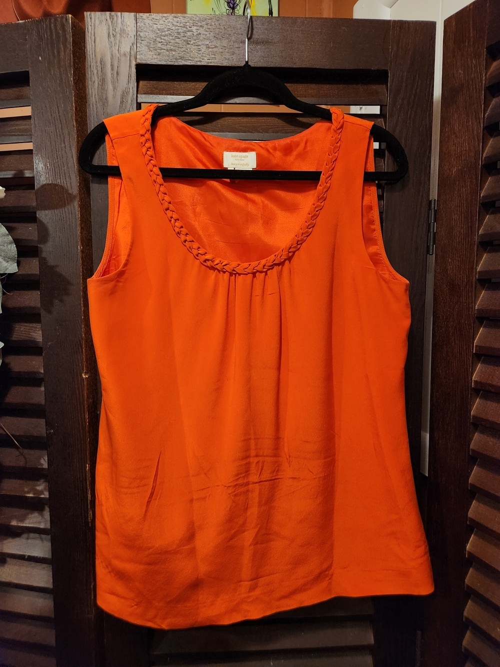 kate spade Bright Orange Braided Scoop Neck Tank